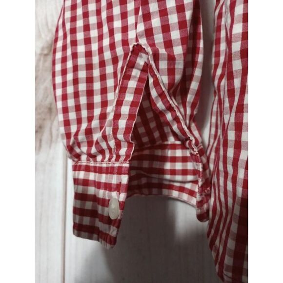 Talbots‎ Shirt Ladies Small Red Gingham Button Up Shirt Cowgirl - Picture 4 of 7
